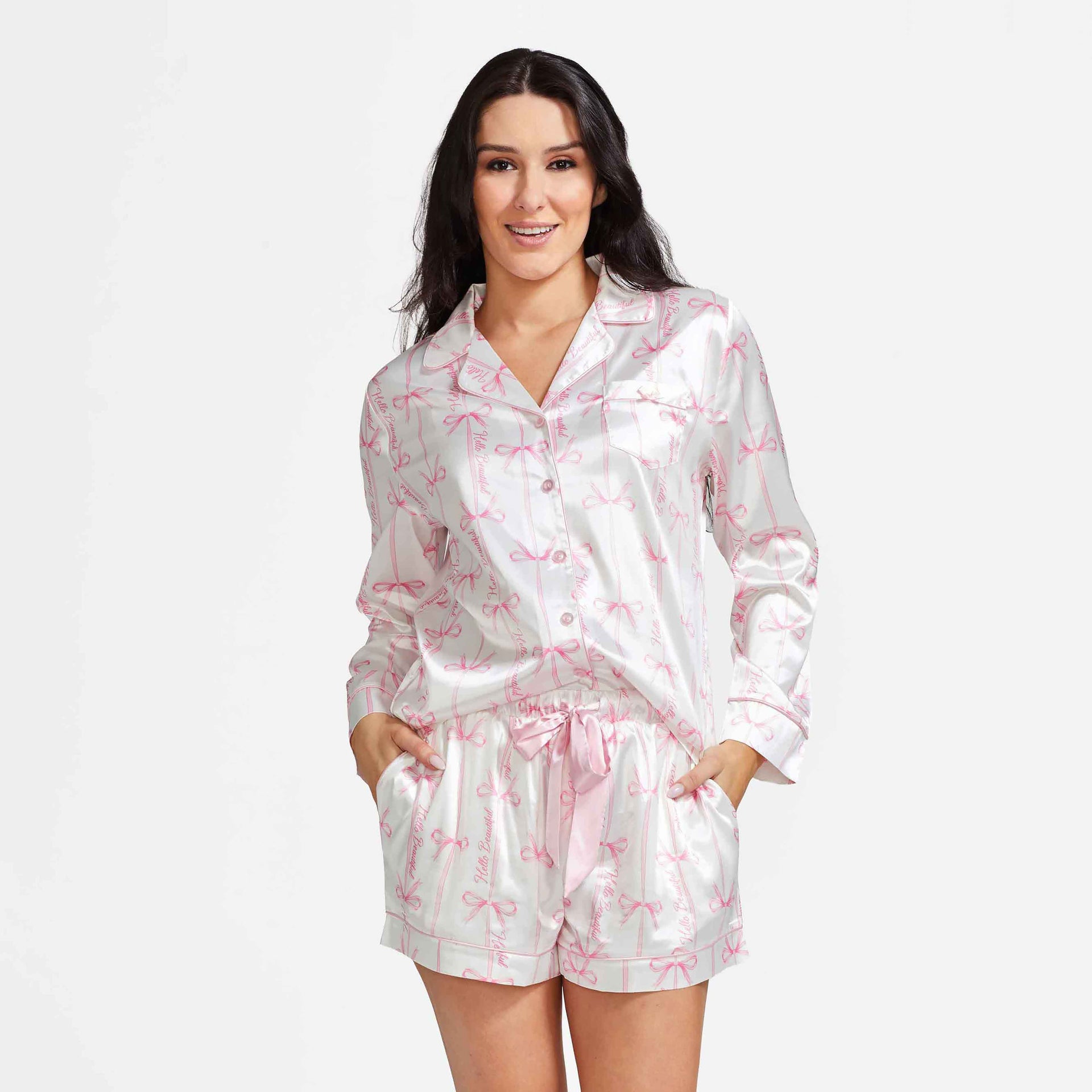 OhSo Soft Satin PJ Shortie Set