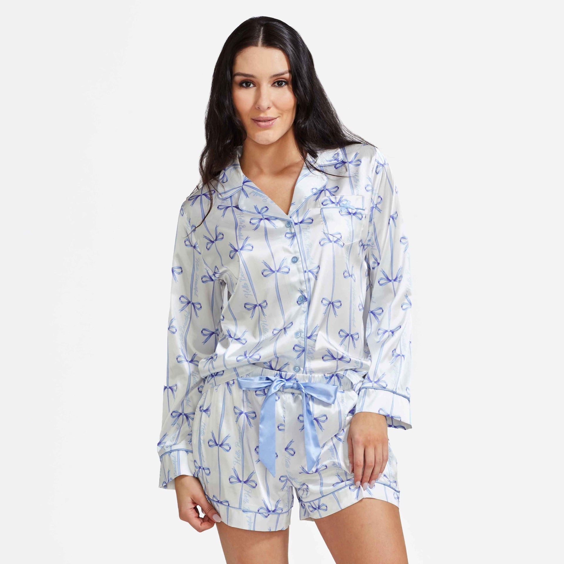 OhSo Soft Satin PJ Shortie Set