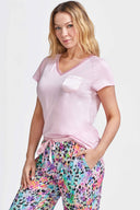 Yummy Jersey Pajama Set with Satin Trim