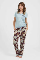 Yummy Jersey Pajama Set with Satin Trim